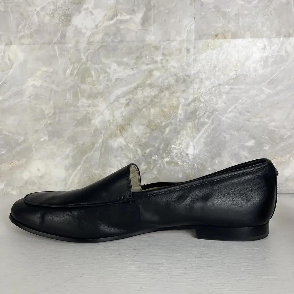 Sam Edelman Leon Black Leather Loafers US 10M Classic Slip-on Round Toe